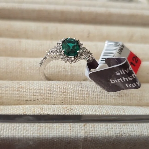 jcpenney Jewelry Sterling Silver Emerald Birthstone Ring Size